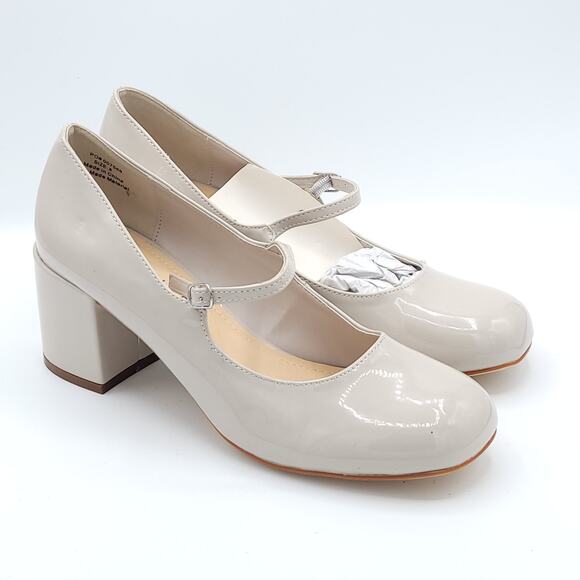 Journee Collection Okenna Mary Jane Pump Heel Nude Women's Size 8 - Picture 2 of 7